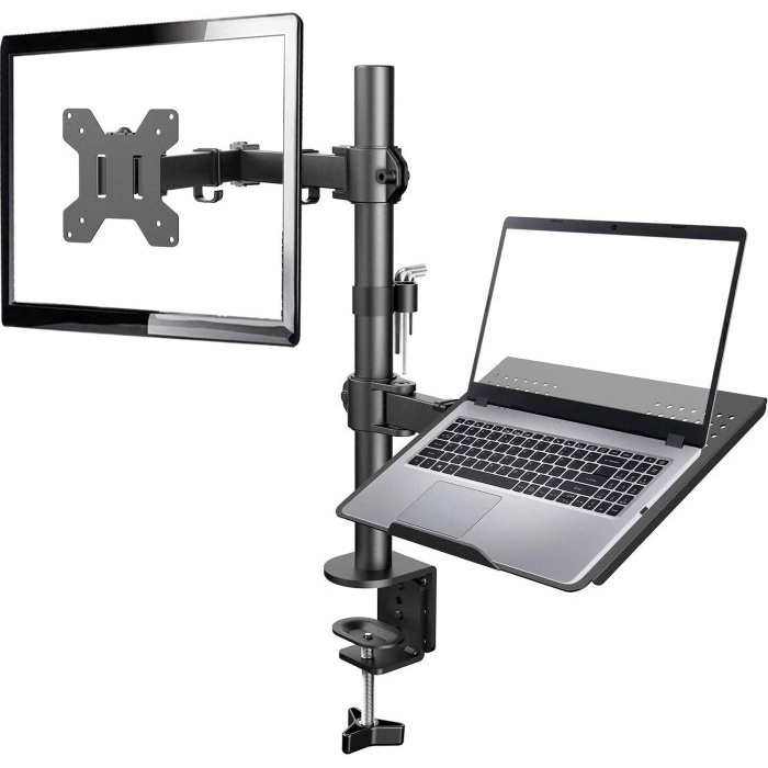 Stand Bracket Breket Berdiri Monitor LED Laptop Holder Jepit Meja Desk