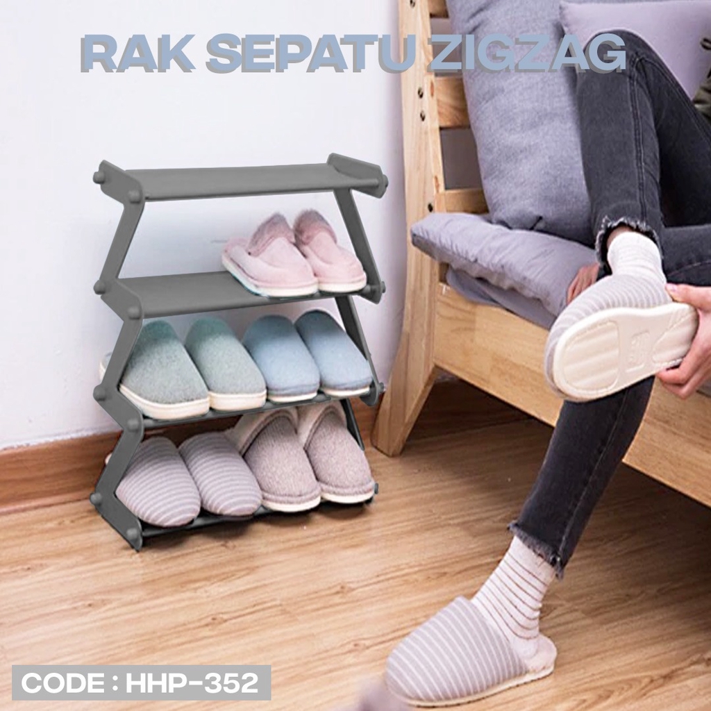 Z SHOE RACK rak sepatu rak plastik multifungsi portable 4 susun kekinian