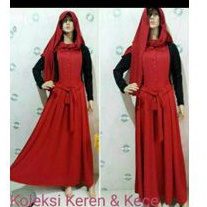 overall gamis satu set pasmina ,daleman kaos dan overall