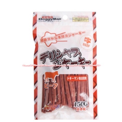 Doggyman Makanan Anjing 150gr Delicious Beef Jerky Dog Food Stick Makanan Anjing Model Stik Jerki Meat Beef Daging Dogy Man