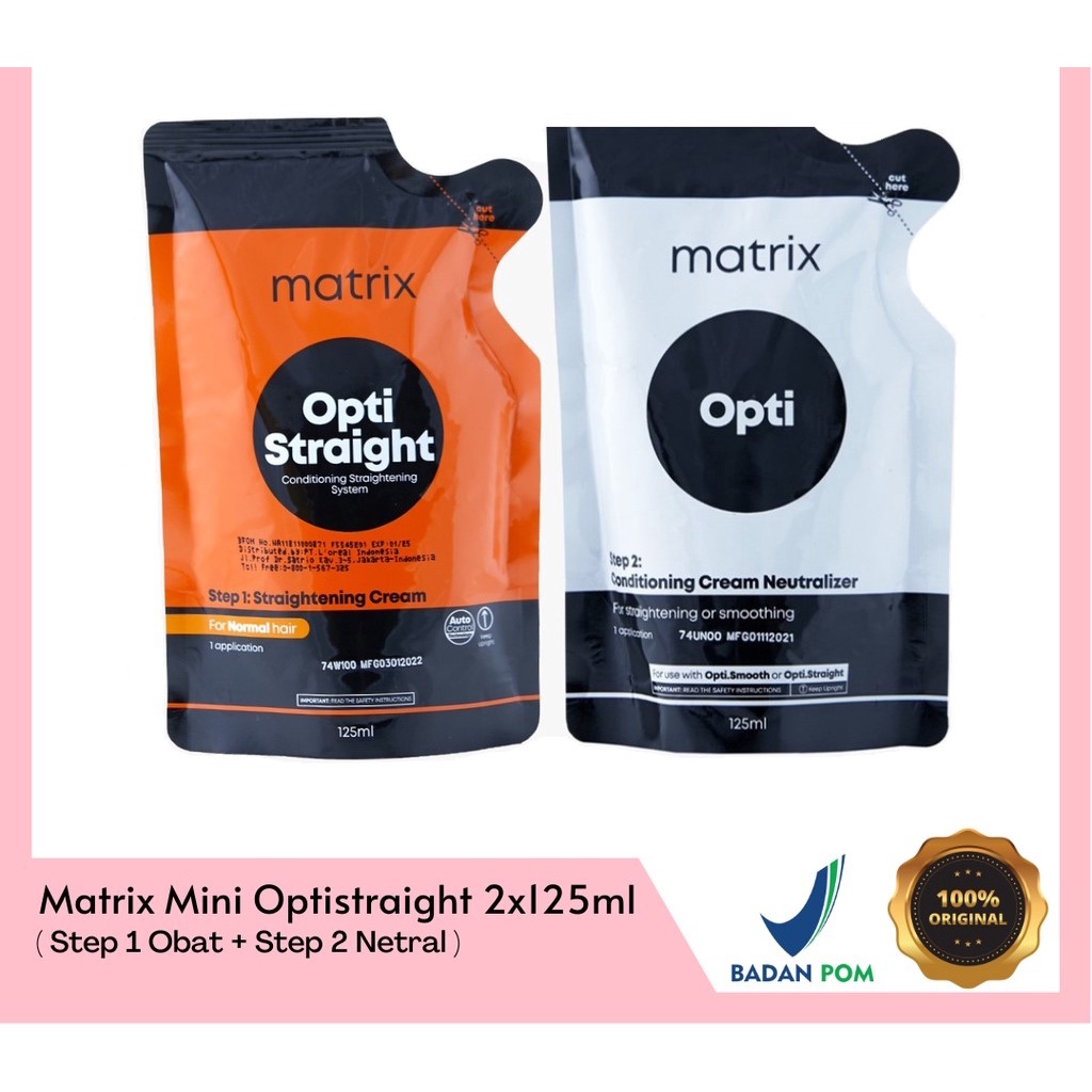 MATRIX MINI OPTI STRAIGHT 125ML x 2 I Obat Pelurus Rambut I Smoothing I Rebonding