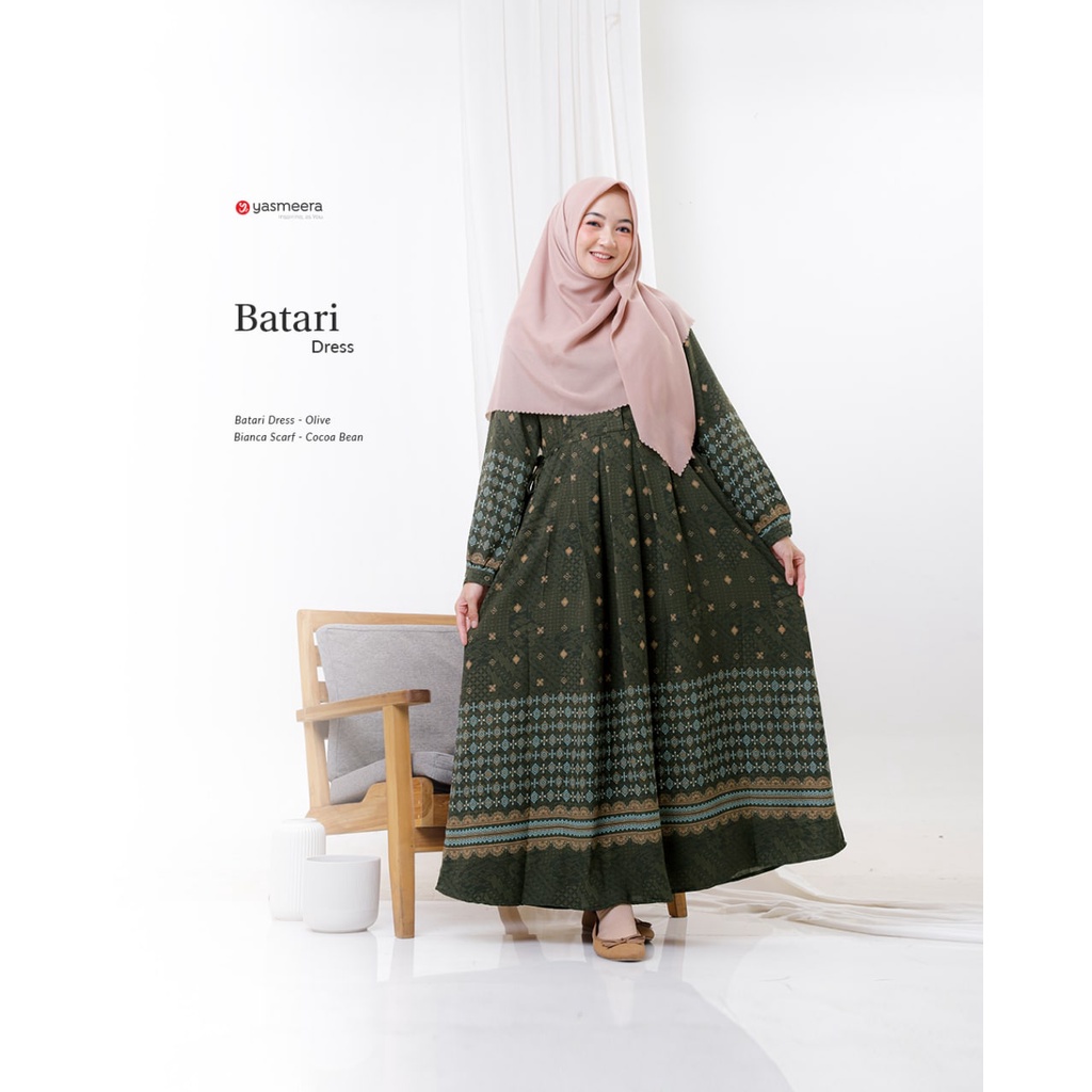 DRESS ONLY YASMEERA ORIGINAL BATARI DRESS BLACK BROWN CHARCOAL GREY NAVY OLIVE GAMIS DEWASA GAMIS TR