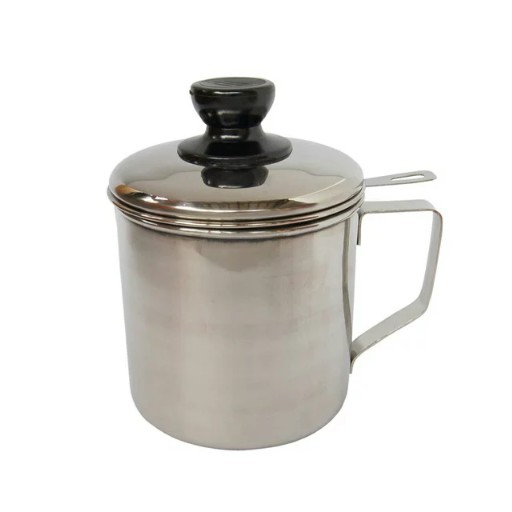 Cangkir alat saringan minyak alat pemisak minyak goreng dan ampas Oil Pot diameter 12cm stainless