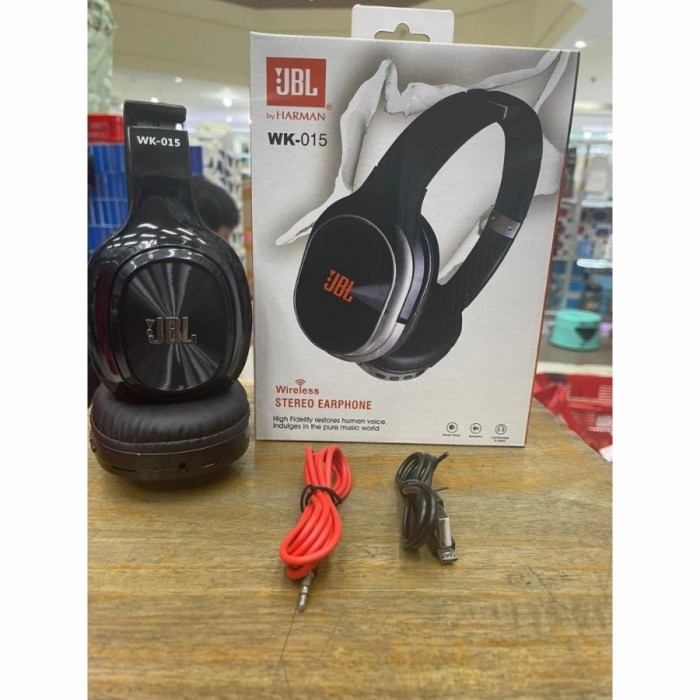 Headphone Bando Terbaik Bluetooth JBL WK-015 Wireless Earphone Bas Gaming Mobile Lagends