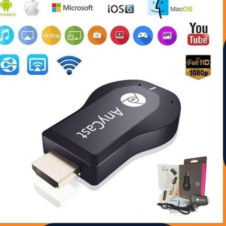 지  PAKET HDMI DONGLE ANYCAST HP KE TV TABUNG / ANYCASH HDMI DONGEL WIFI / CONVERTER HDMI2AV HDMI TO 