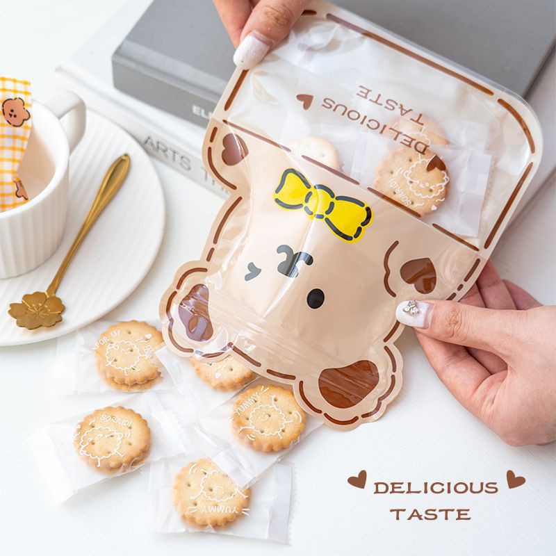 1pcs ZIPLOCK BAG TEDDY BEAR /PACKAGING LUCU COOKIES PERMEN TEDDY