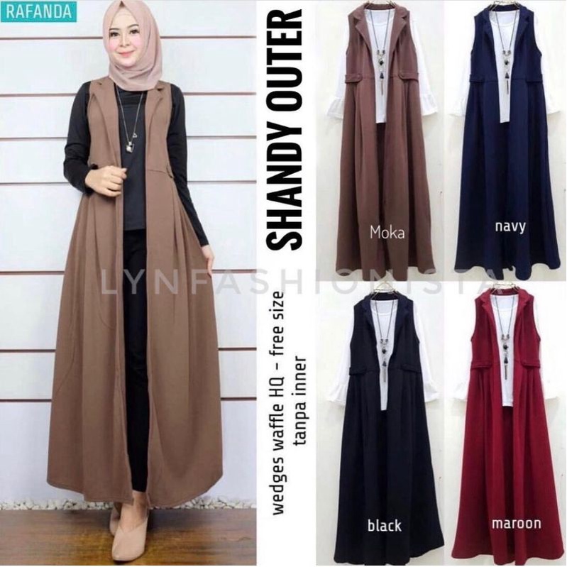 LYNFASHIONISTA-LONG CARDIGAN PANJANG/OUTER CARDIGAN WANITA MUSLIM PREMIUM/SHANDY