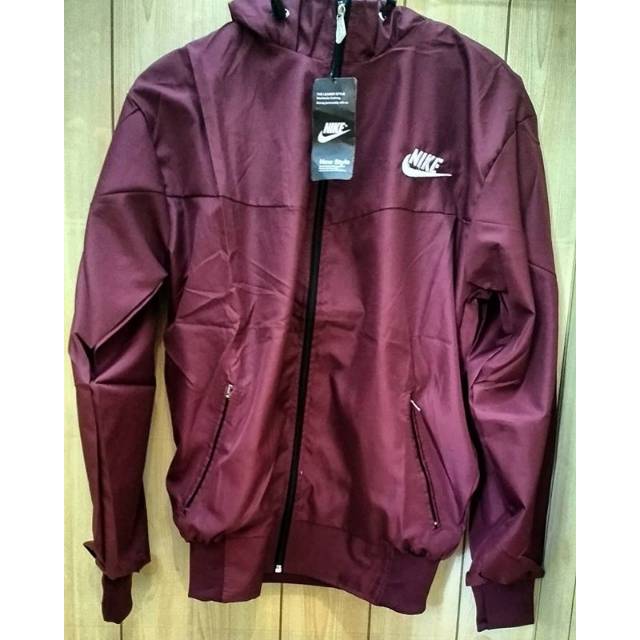 jaket nike merah polos