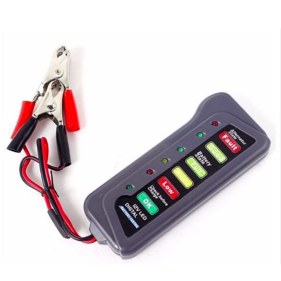Tirol Tester Baterai Digital 12V 6 LED BJ-803 Black Grab Medan
