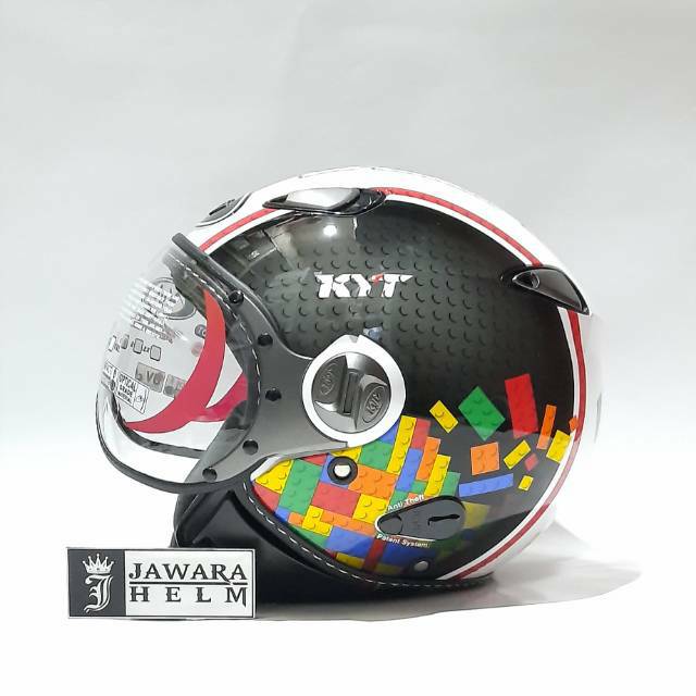 HELM KYT ELSICO MOTIF#5 WHITE BLACK RED