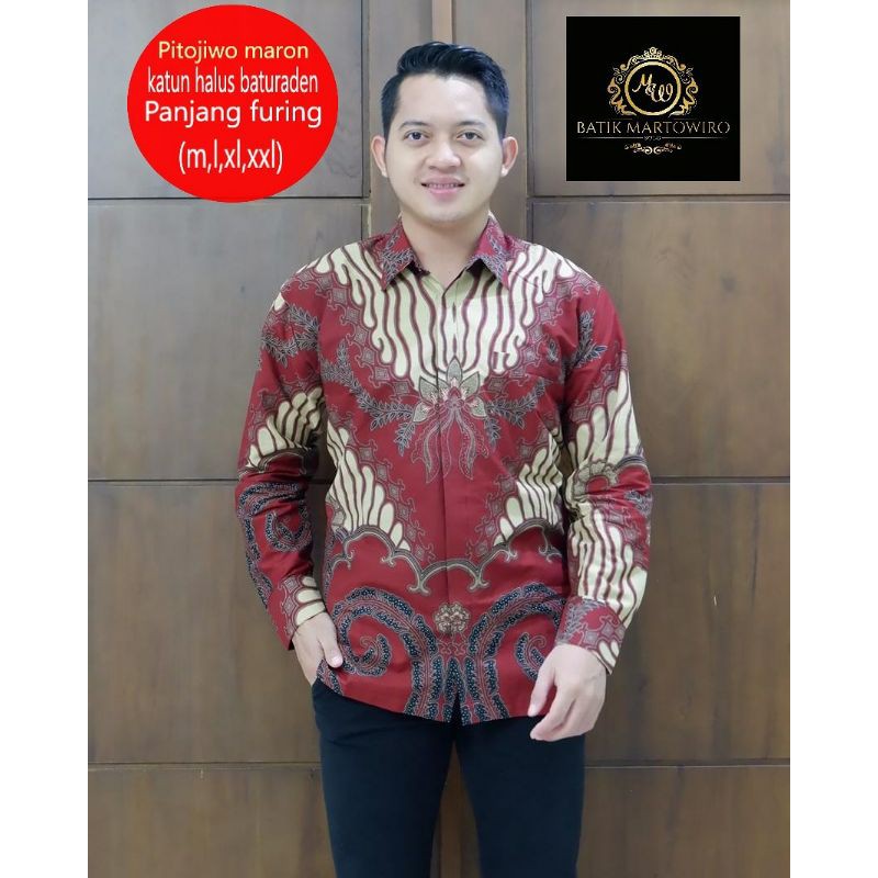 Kemeja Batik Lengan Panjang Pria PITOJIWO MARON