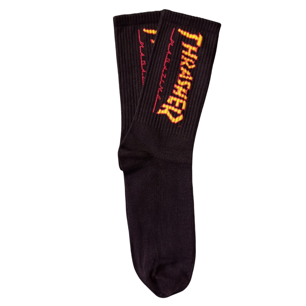 [BIG SALE] Kaos Kaki Motif Skate Oldschool - Mohaki Official-Thrasher Hitam