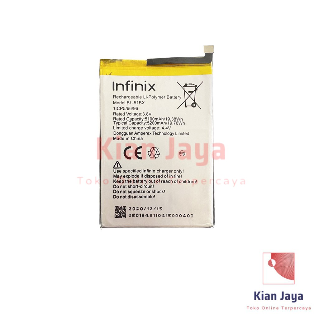 Baterai Infinix Hot 10 11 Note 8 BL-51BX Batre Batrai Battery Hp BL51BX Original