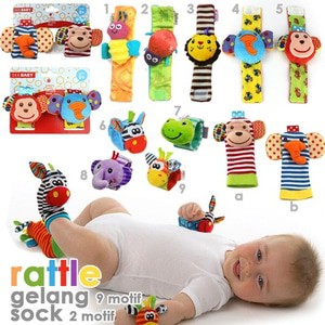 Gelang Rattle Karakter Animal - Mainan Gelang Rattle Bayi Krincing - Mainan Bayi