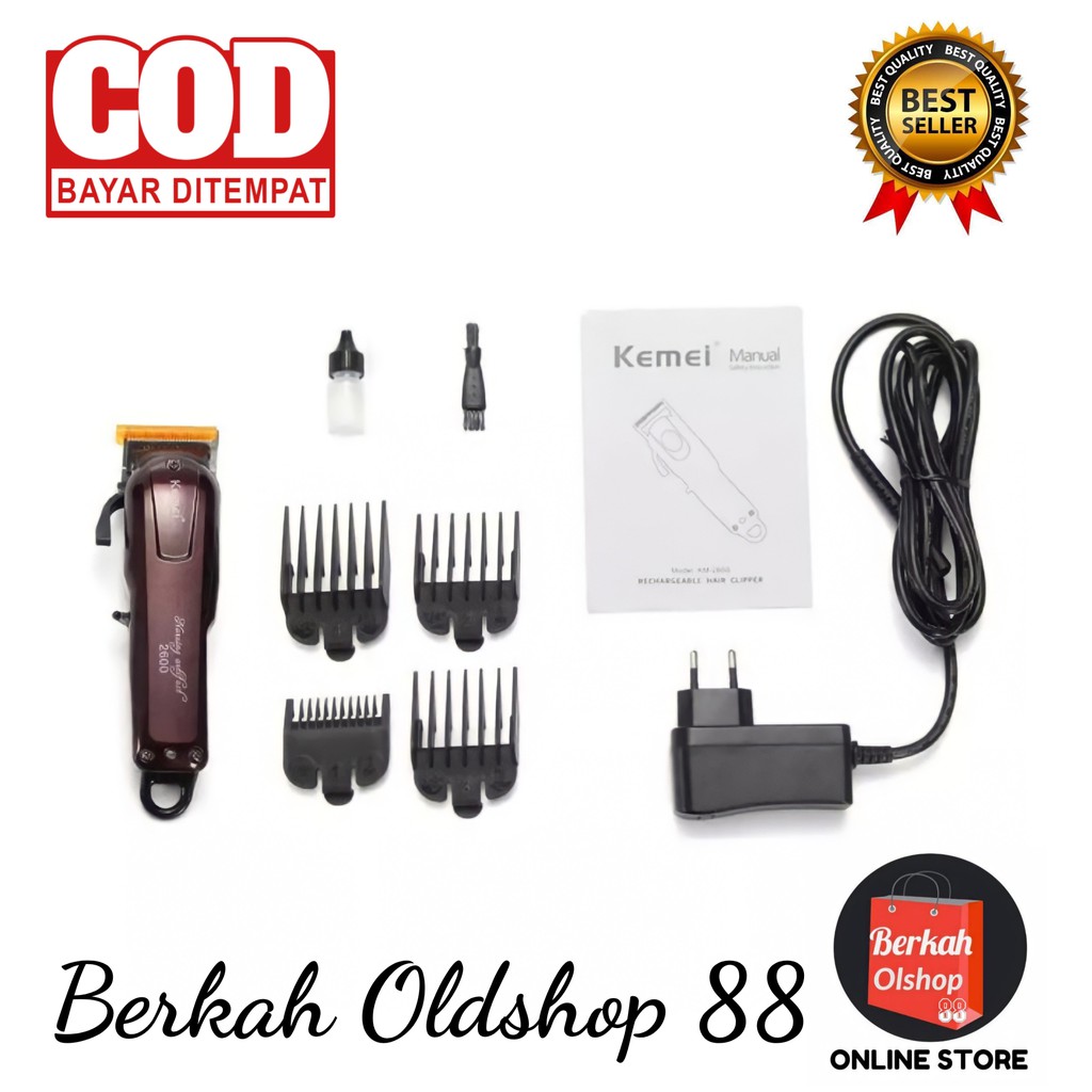 Berkah Oldshop 88 - KEMEI KM-2600 Professional Rechargeable Electric Hair Clipper Cordless / km 2600