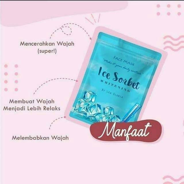 MASKER Ice Sorbet LEA BPOM ✔️BY LEA GLORIA 20 GRAM 1 KG MUAT 50 PCS9