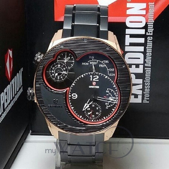 Jam Tangan Pria Expedition E 6737 Original Black Rosegold