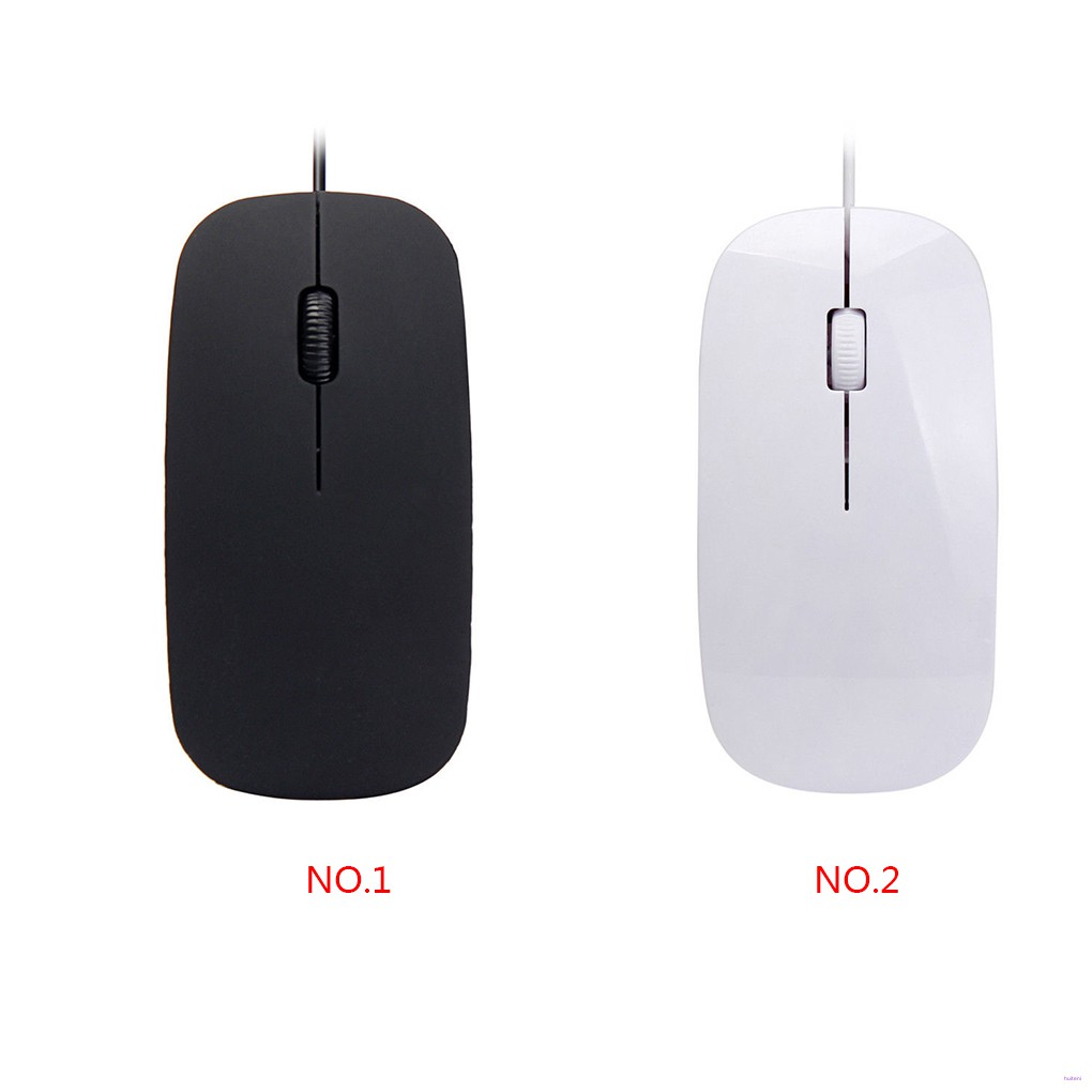 Mouse Gaming Mini Ultra Tipis Warna Hitam Putih Matte Dengan Kabel Usb Untuk Pc/Laptop