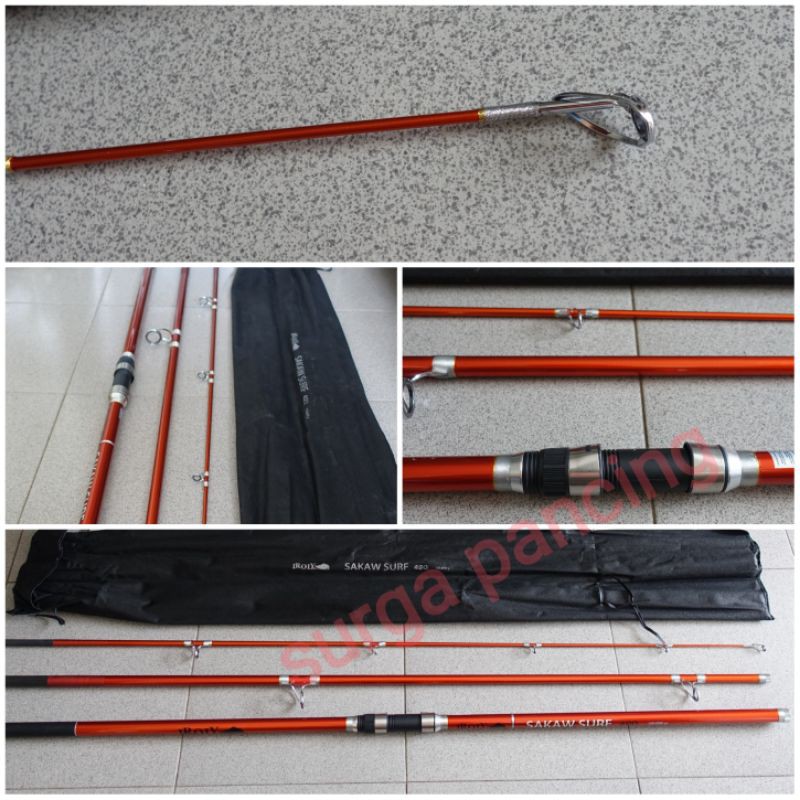 joran surf pantai IROLY SAKAW sambung 3 ukuran 390 420 450
