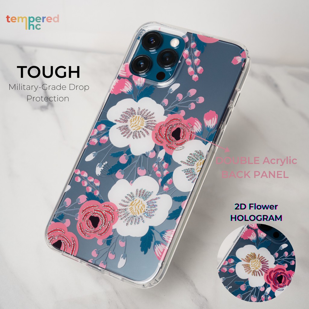 NEW ! WILDFLOWER 2D Hologram Flower Series Iphone Case ( Iphone 7-12promax )