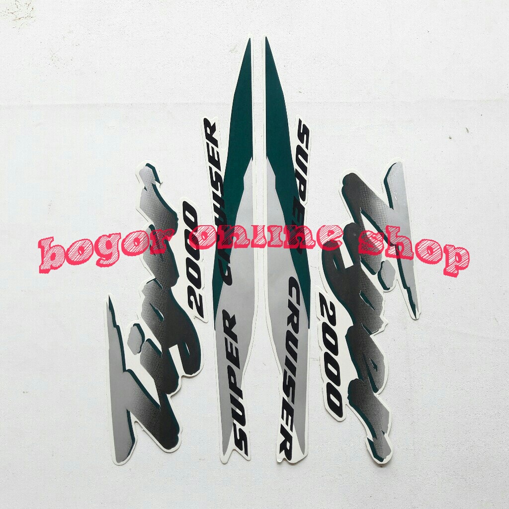 sticker striping motor tiger 2000 putih-hijau