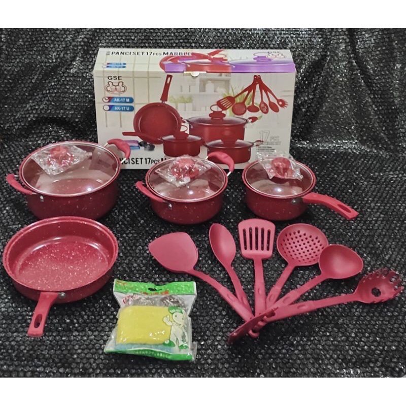 Panci Set 17 Pcs Marble GSE Murah