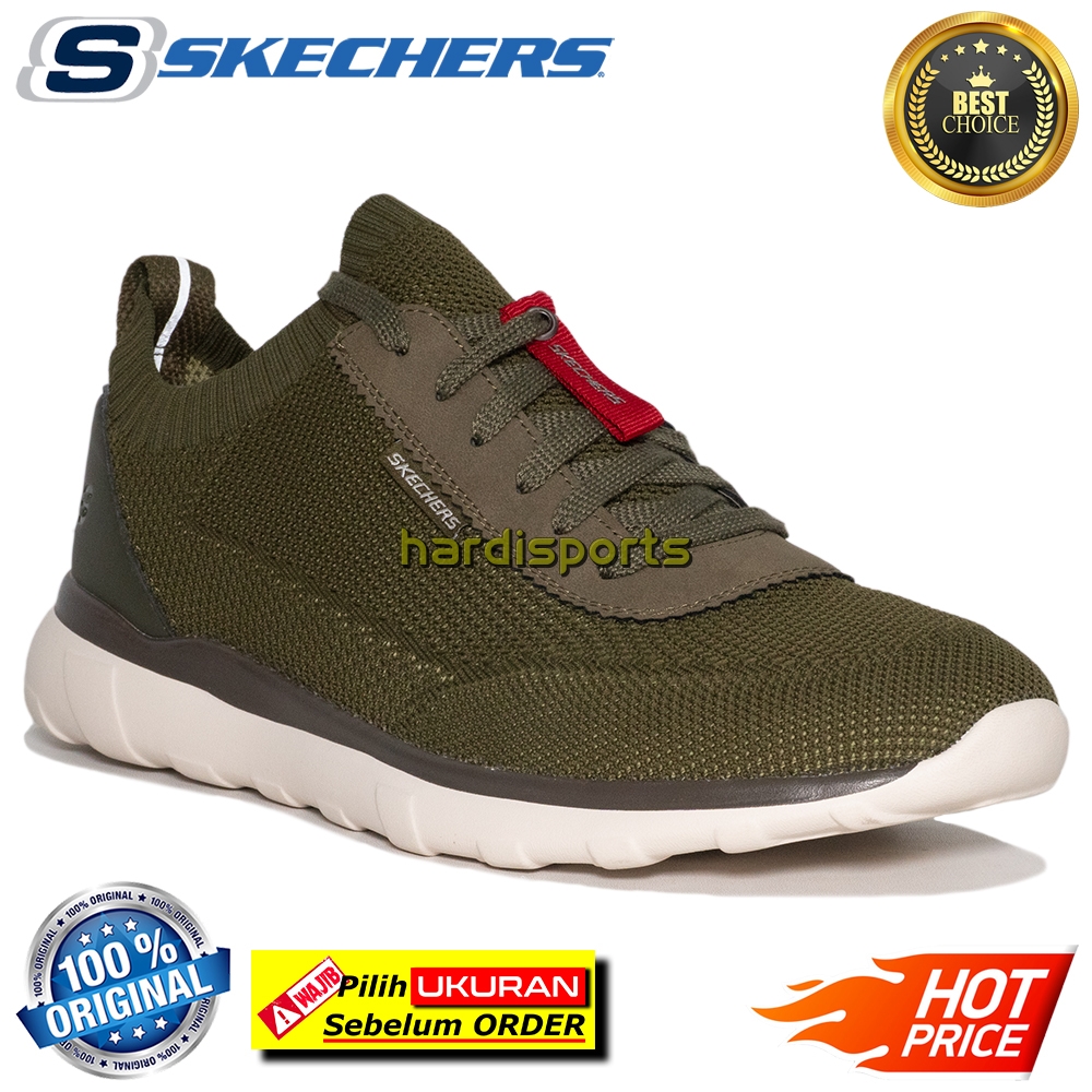 Sepatu Sneaker Pria Skechers Bulger Nickson 66407-OLV - Olive ORIGINAL