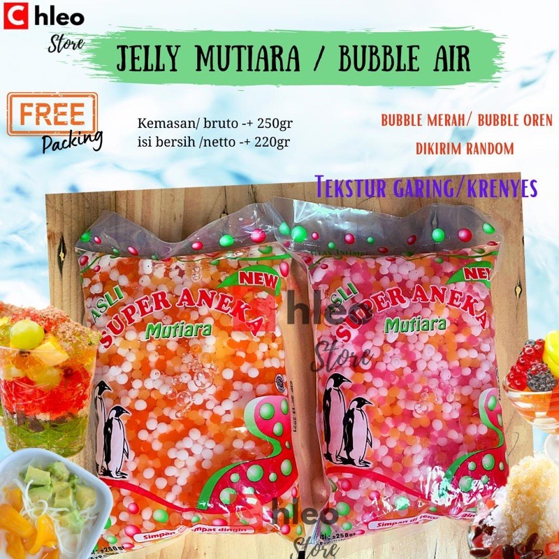 

Jelly Mutiara / mutiara air /bubble air 250 gram merk super aneka