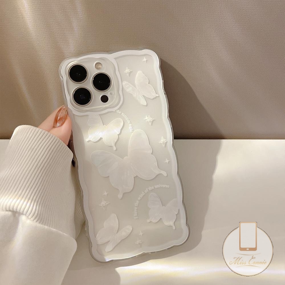 Soft Case Tpu Transparan Motif Bunga Butterfly Untuk iPhone 11 7Plus 8Plus XR X XS Max 12 13 11 Pro Max 6 6S Plus 7 8 SE 2020