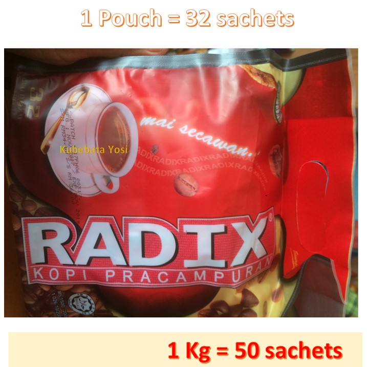 

1KG 50 shacets Kopi Radix HPA Malaysia Impor Original Hemat Ongkir
