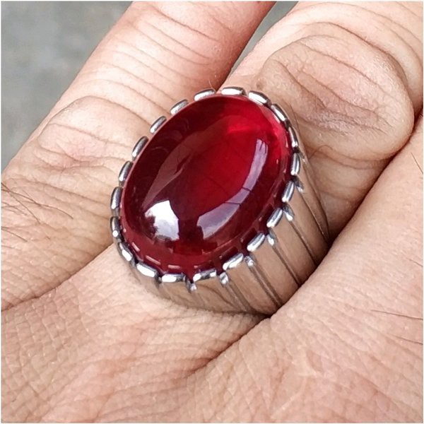 CINCIN RING MERAH SIAM BANGKOK RING PLATINUM SUPER