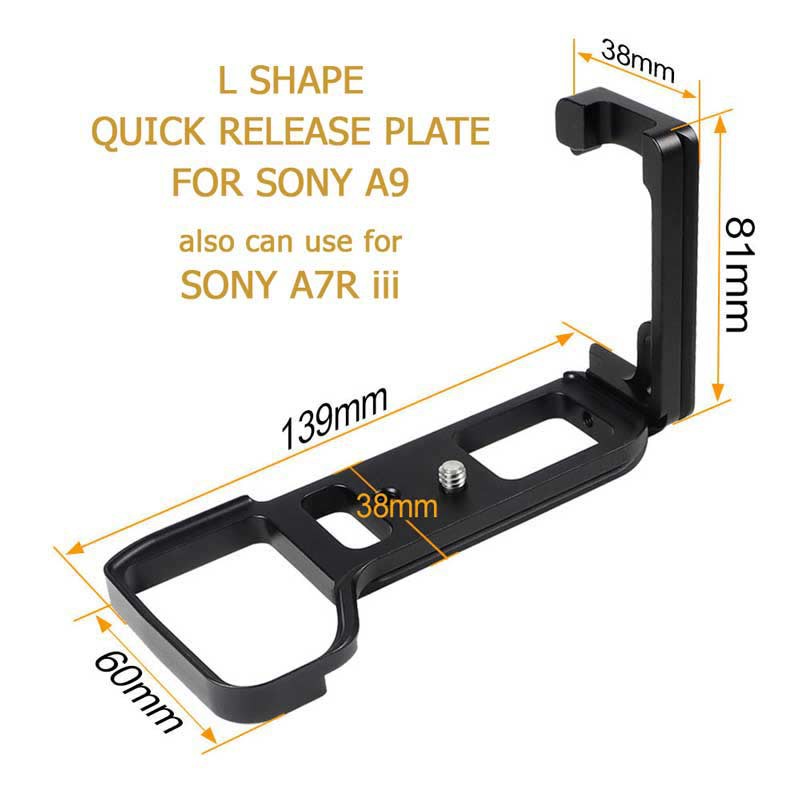 QUICK RELEASE PLATE FOR SONY A7R III A7RM3 A7R3 A7iii A7M3 or A9 L SHAPE L PLATE L BRACKET