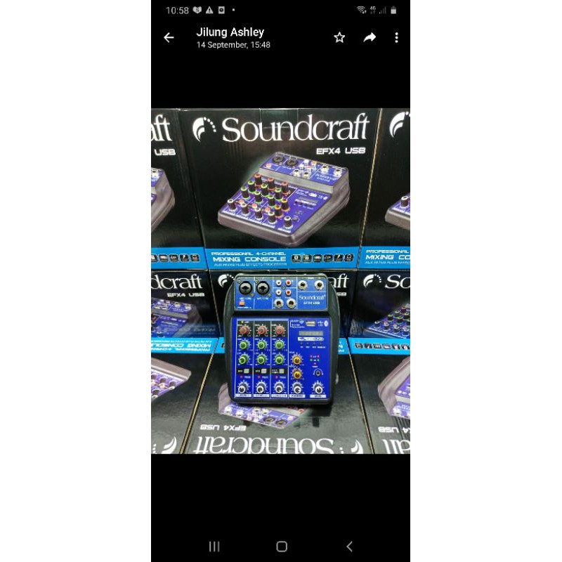 Mixer Soundcraft 4 Channel EFX 4 Bluetooth USB Support Soundcraft PC