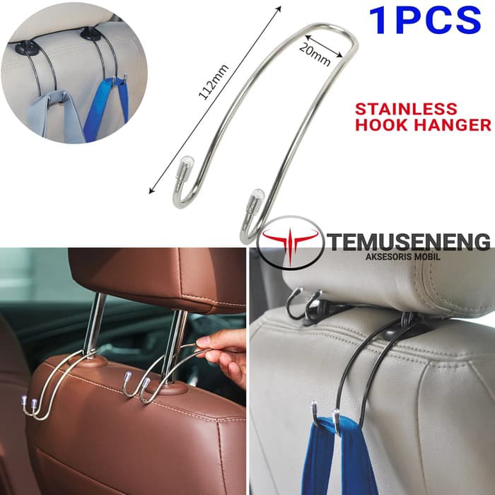 1Pcs Gantungan Mobil Barang Kresek Hanger Belakang Di Jok Stainless Besi Kuat