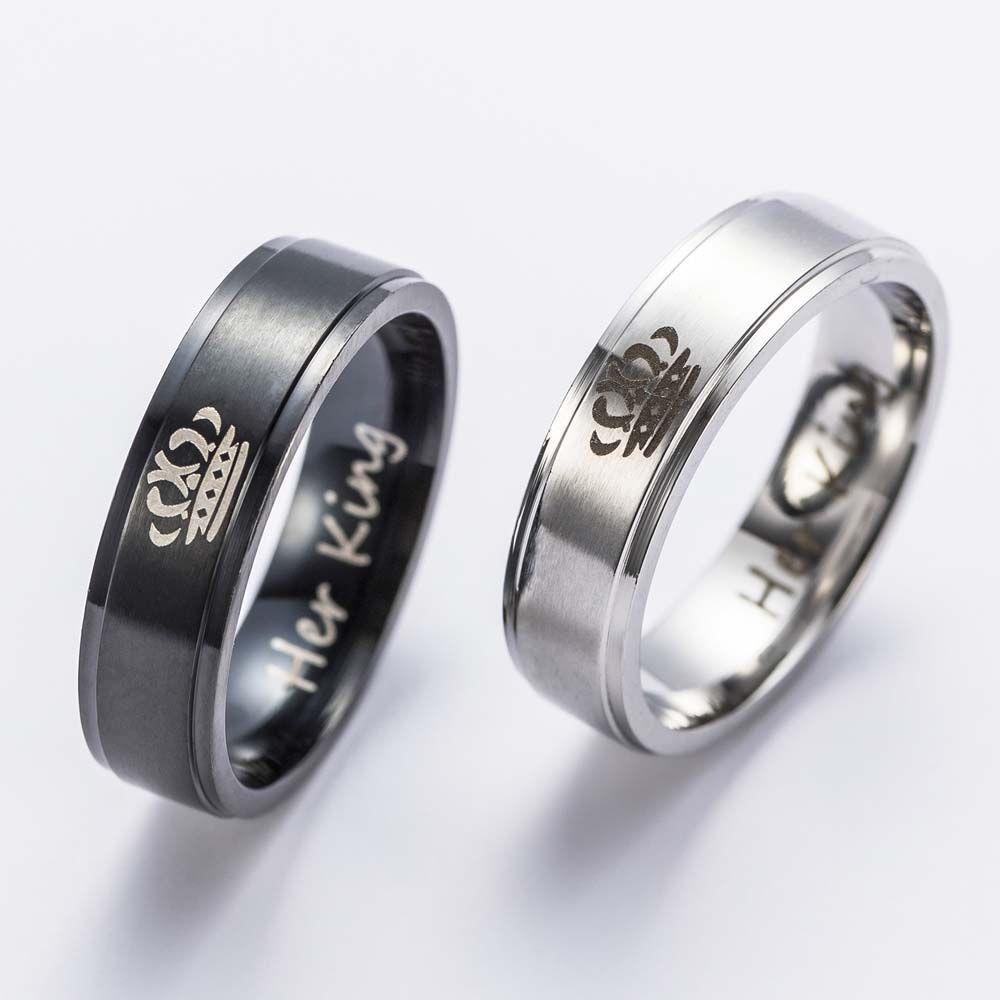 [Elegan] Mahkota Cincin Couple Unik Unisex Pasangan Cincin Kawin Stainless Steel Untuk Pria Wanita Gaya Korea Ring