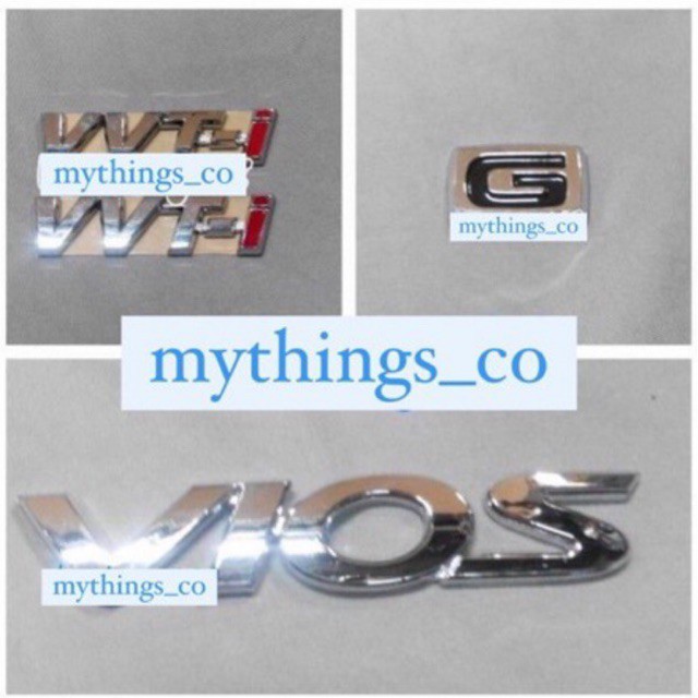 paket emblem VIOS G VVTI utk new VIOS 2007-2012 gen 2 emblem set new vios