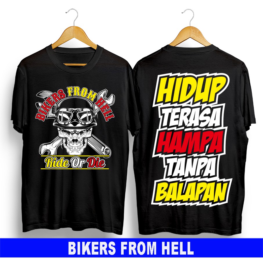Baju kaos t-shirt distro terbaru pria wanita dewasa anak motor kaos motor racing bikers from hell