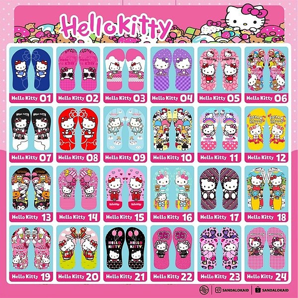 Sandal Karakter Hello Kitty | Sendal Print | Sandal Jepit Anak