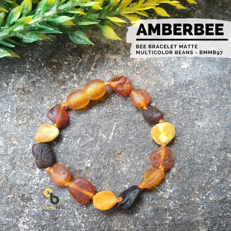 TERMURAH Gelang Amber Baltic Balita &amp; Anak Matte Multicolor Bean BMMB97 By Amber Bee