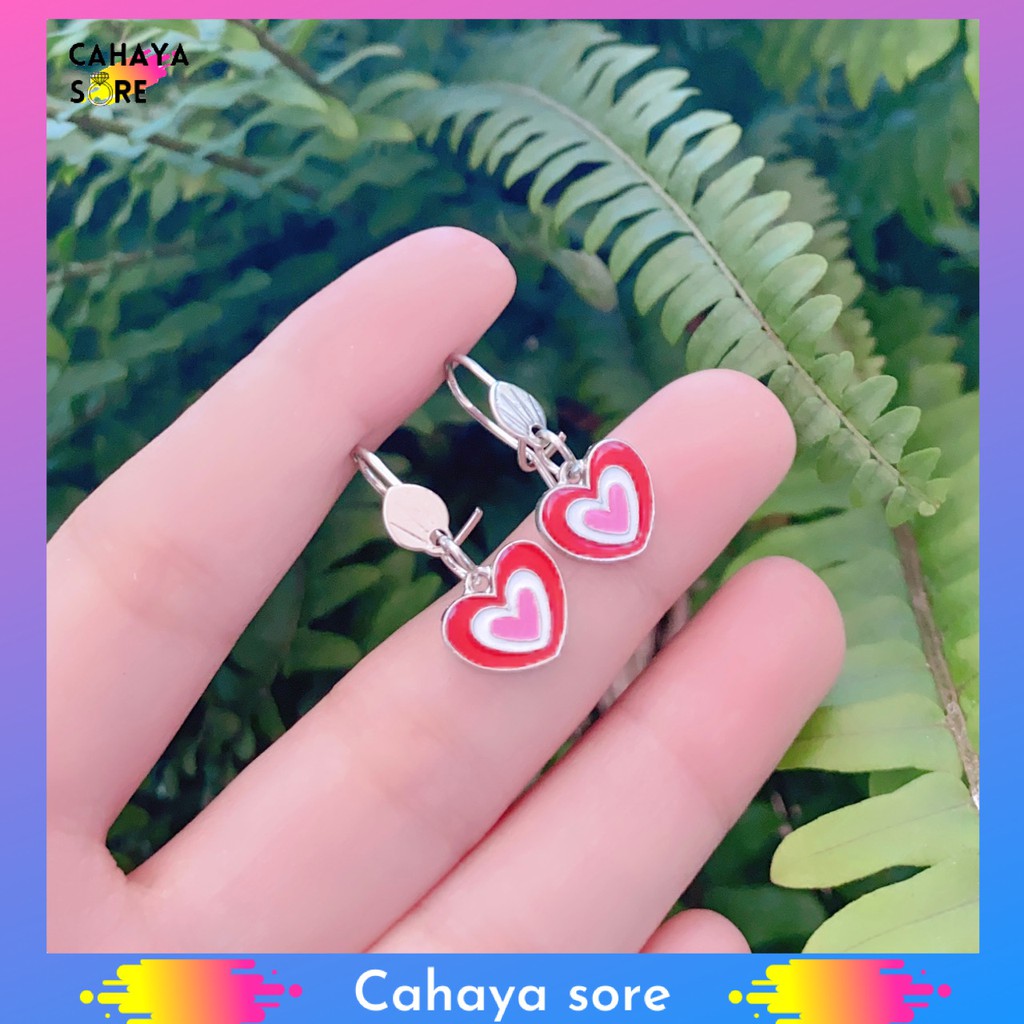 Anting Xuping Silver Anting Anak Model Clip Love AA06