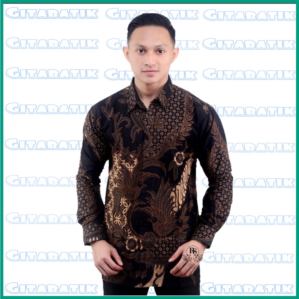 KEMEJA BATIK PRIA LENGAN PANJANG SIZE M L XL XXL BAJU BATIK KANTOR