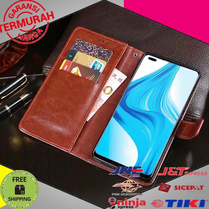 CASING HP FLIP COVER OPPPO RENO 4F WALLET LEATHER DOMPET RENO4 F , OPPO RENO 4F COD