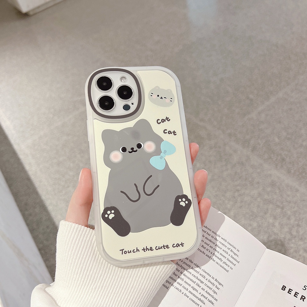 Case TPU Motif Kucing Untuk iPhone 13pro 13prm 11 7Plus 8Plus Xr XS 13 12pro Max