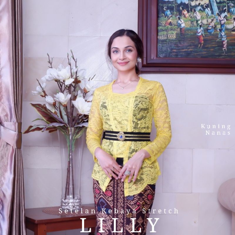 Setelan Kebaya Kutubaru Lengan Panjang Stretch Lilly