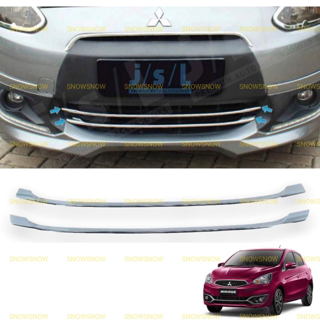 List Grill Radiator Bumper Depan Mitsubishi Mirage Chrome