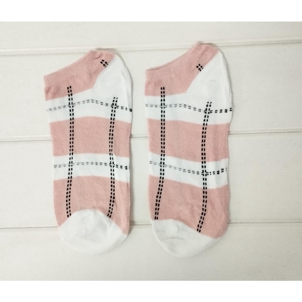 ☛TK☚ Kaos Kaki Wanita Motif Pink Cat Kucing Meow Fashion Korea Women Sock Import Murah K012