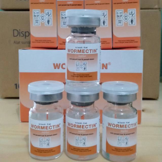 Wormectin 5 ml (obat suntik scabies atau gatal-gatal kurap kudis pada hewan anjing kucing kelinci.