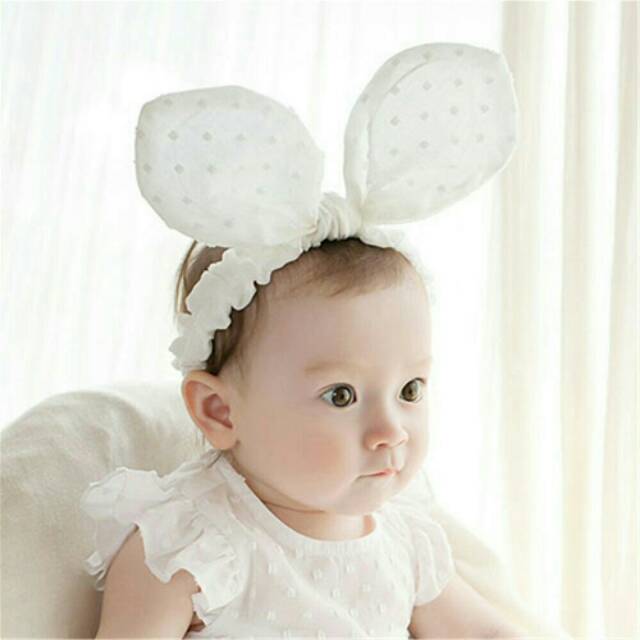 D47  Bandana bayi / headband anak import motif telinga kelinci