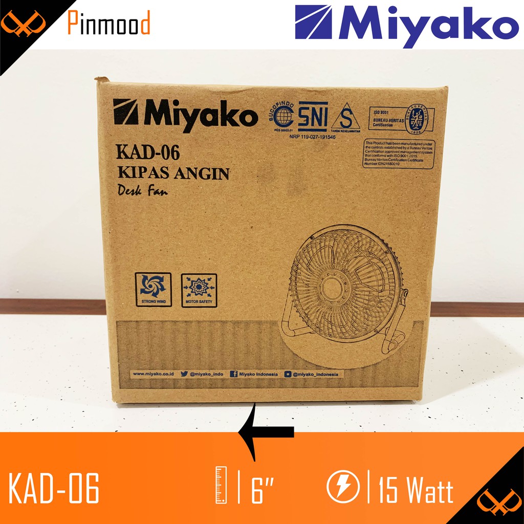 MIYAKO KIPAS ANGIN MEJA KECIL / DESK MINI FAN KAD-06 [ 6&quot; ]