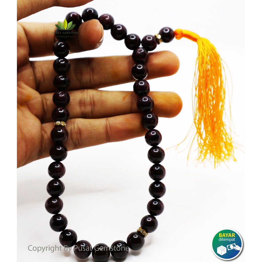 Tasbih Batu Garnet 33 Butir Asli Natural